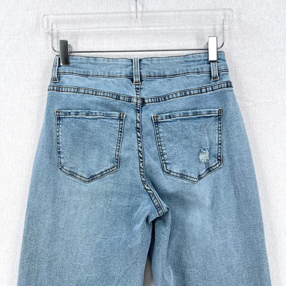 UNIVERSAL STANDARD Etta High Rise Straight Leg Jeans Womens 2 Distressed Washed - Picture 4 of 14